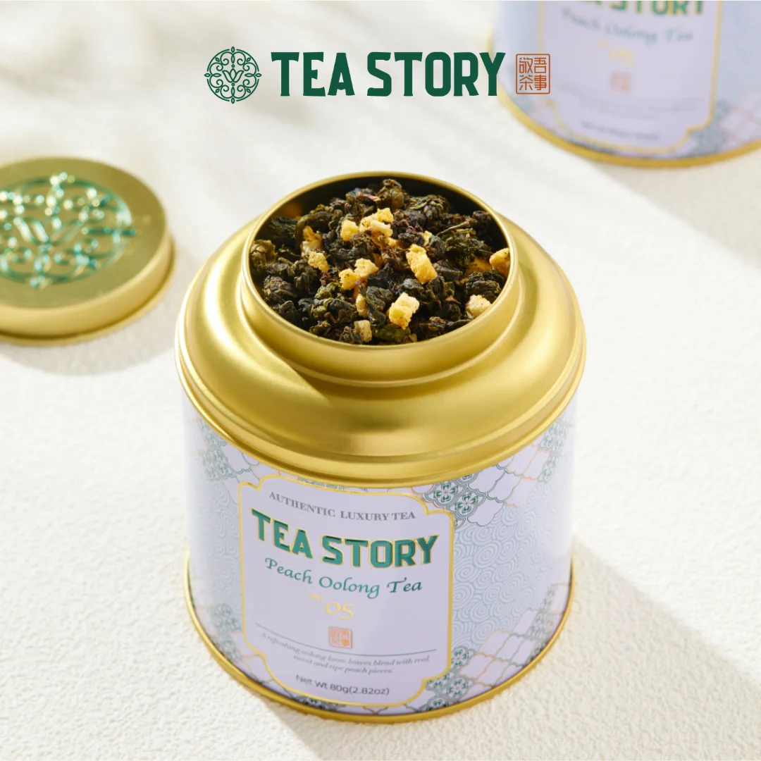 Tea Story Peach Oolong Tea [Weight Management] Cold Brew Fruit Infusion, Deluxe can 80g thumbnail 2
