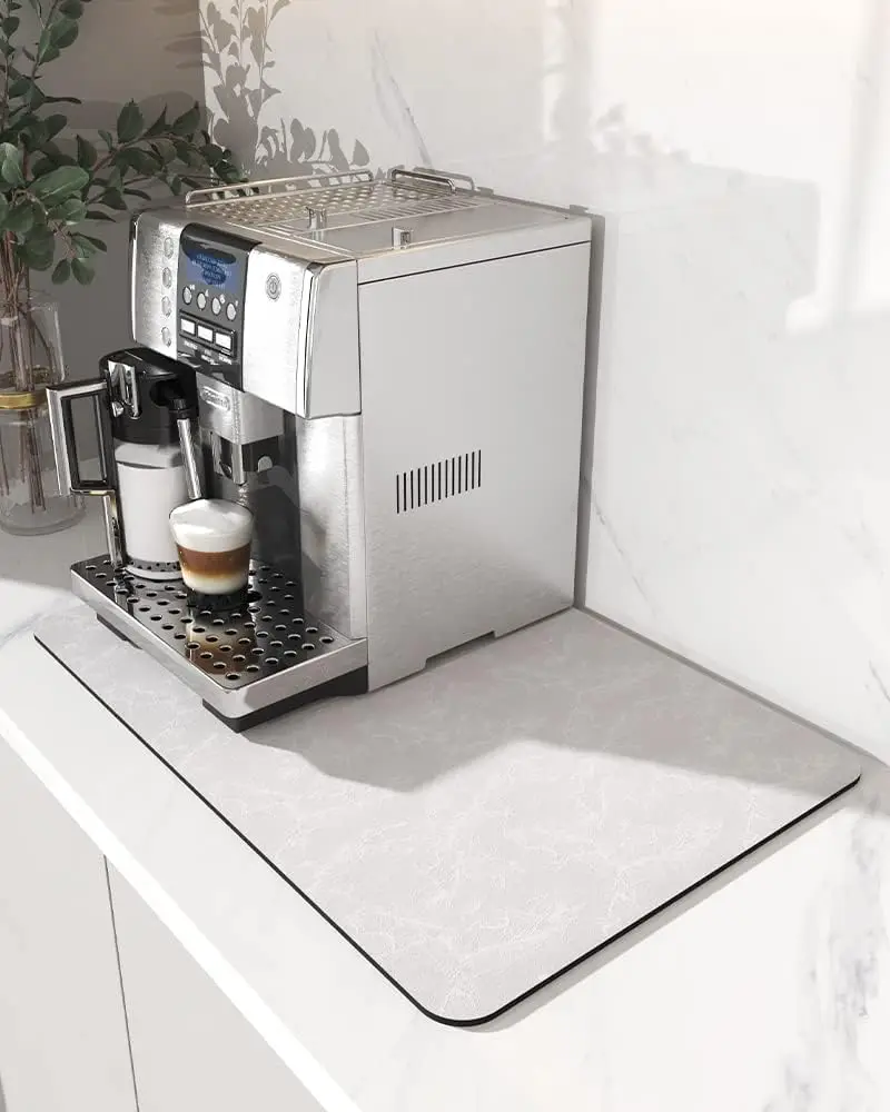 VIKAMA Coffee Machine Mat Rubber Backing Water-Absorbent Dish Drying Pad Kitchen Worktop Drainage Mat Home Decor thumbnail 2