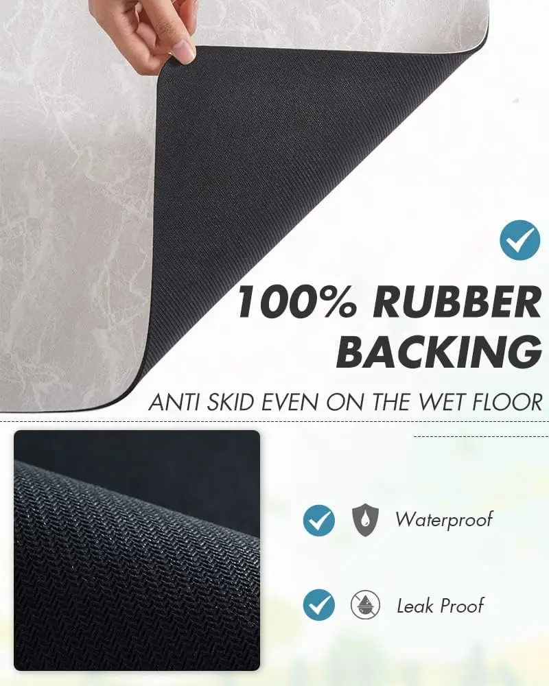 VIKAMA Coffee Machine Mat Rubber Backing Water-Absorbent Dish Drying Pad Kitchen Worktop Drainage Mat Home Decor thumbnail 5