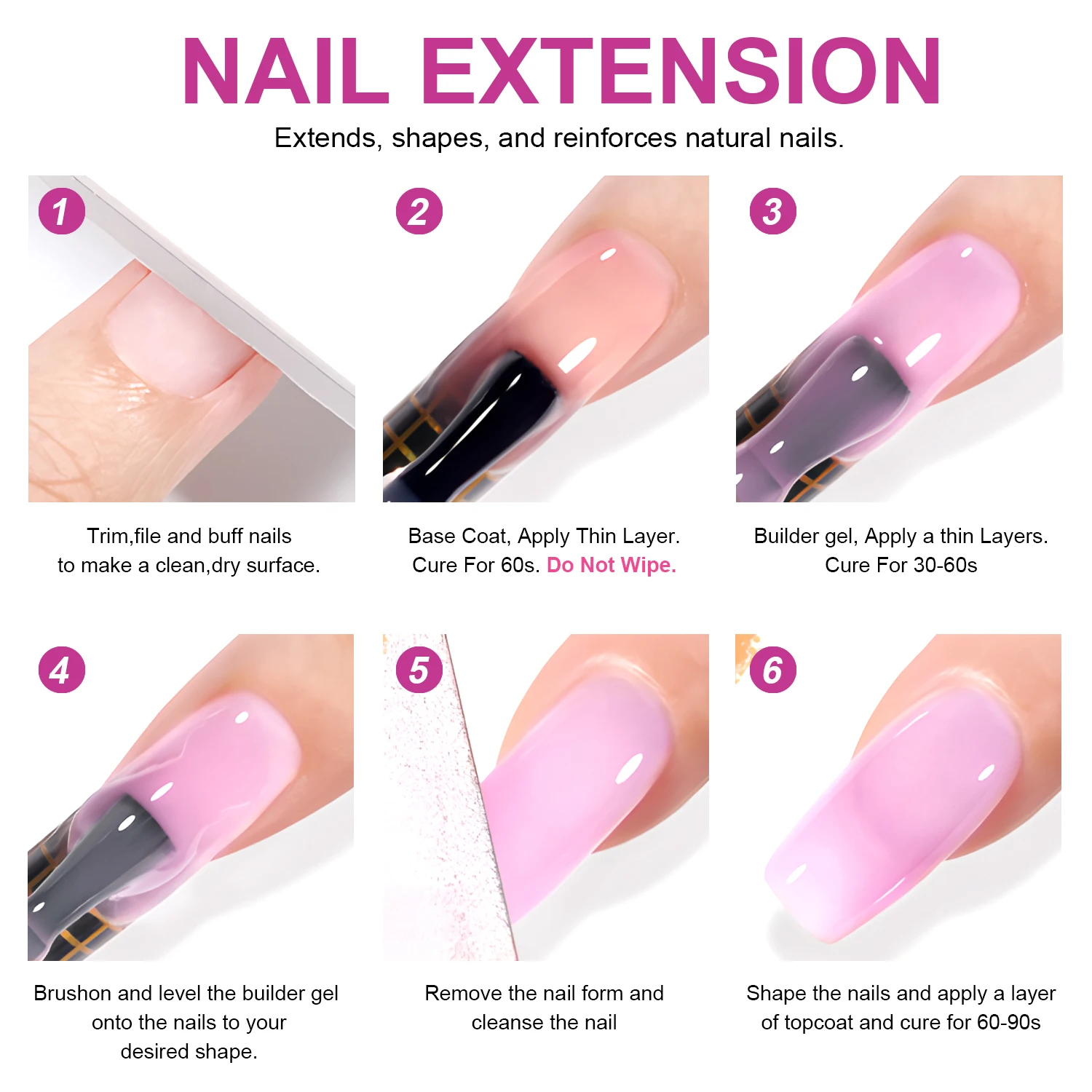 TWOING 15ml Builder Nail Gel White Nude Pink Nail Extension Gel Multifunctional Nails Art Gel Polish Soak Off UV for Salon DIY thumbnail 6