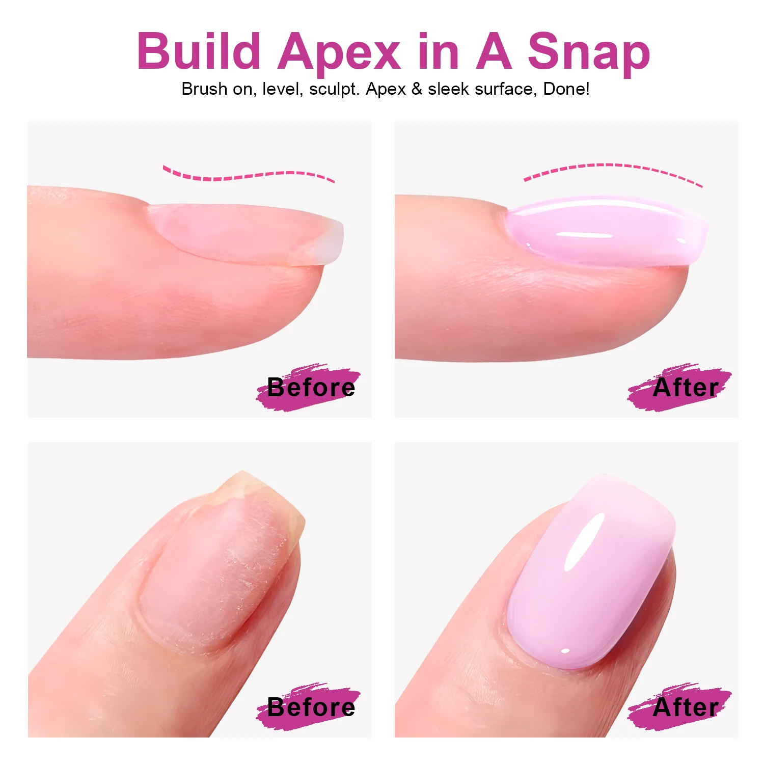 TWOING 15ml Builder Nail Gel White Nude Pink Nail Extension Gel Multifunctional Nails Art Gel Polish Soak Off UV for Salon DIY thumbnail 4