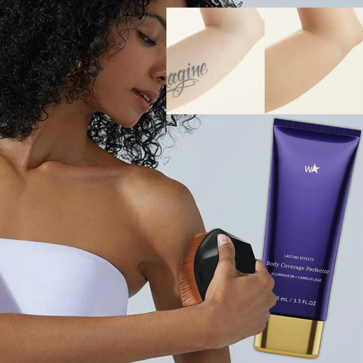Westmore Beauty Body Coverage Perfector – Waterproof Leg & Body Makeup - Tattoo Cover Up Makeup - 3.5 Oz (Natural Radiance)