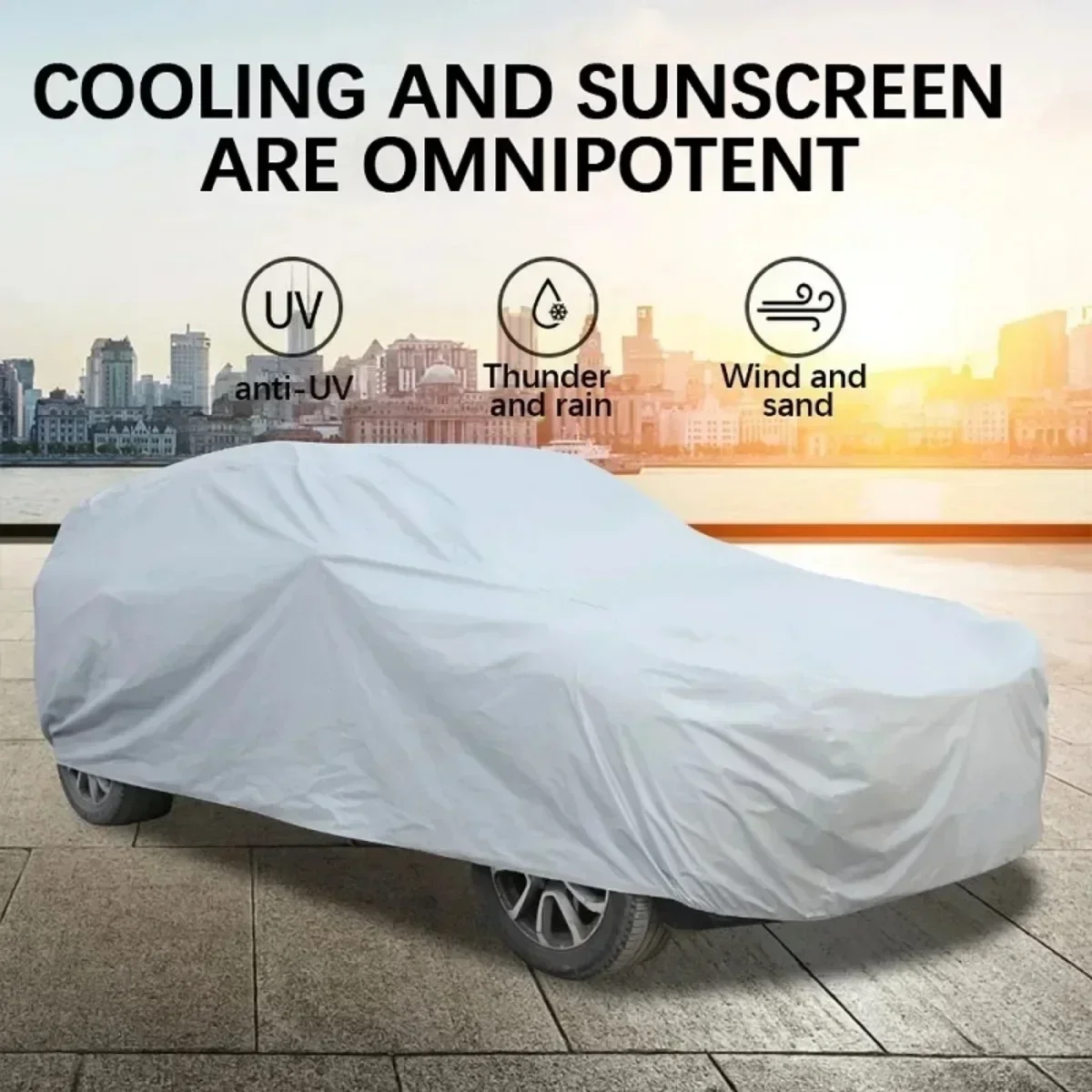 Universal Full Car Cover Portable Outdoor Waterproof UV Protection Anti-Scratch Resistant Car Clothing Auto Dust Cover Accessory thumbnail 3