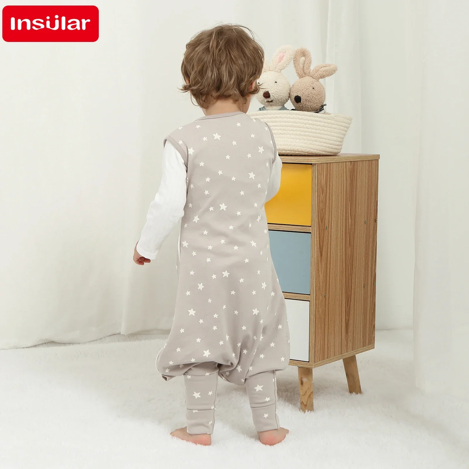 INSULAR Baby Soft Sleep Sack With Feet Infant Sleeveless Sleeping Bags Children's Homewear Premium Cotton 2-Way Zipper4 Seasons thumbnail 3
