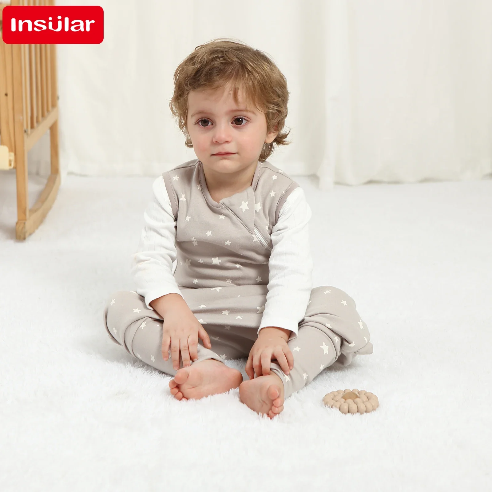 INSULAR Baby Soft Sleep Sack With Feet Infant Sleeveless Sleeping Bags Children's Homewear Premium Cotton 2-Way Zipper4 Seasons thumbnail 2