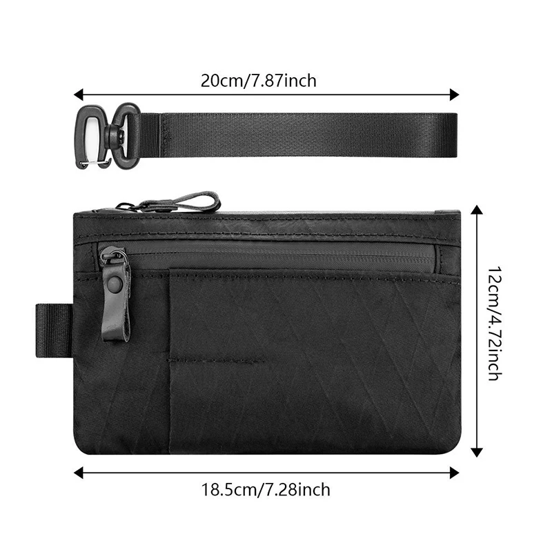 Zip Clutch with Wristband, Passport Holder Zipper Wallet  waterproof multifunctional card bag Outdoor travel storage bag thumbnail 2