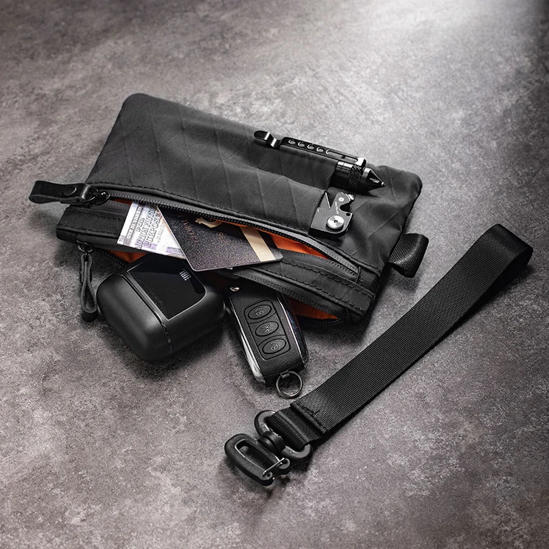 Zip Clutch with Wristband, Passport Holder Zipper Wallet  waterproof multifunctional card bag Outdoor travel storage bag thumbnail 6