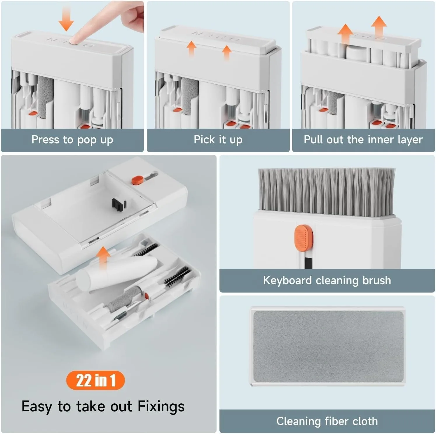 Electronics Cleaning Kit - The Ultimate Gadget for iPhone, AirPods, Android, Keyboards, Soft Brushes, Screen Wipes, Keycap Tool thumbnail 4