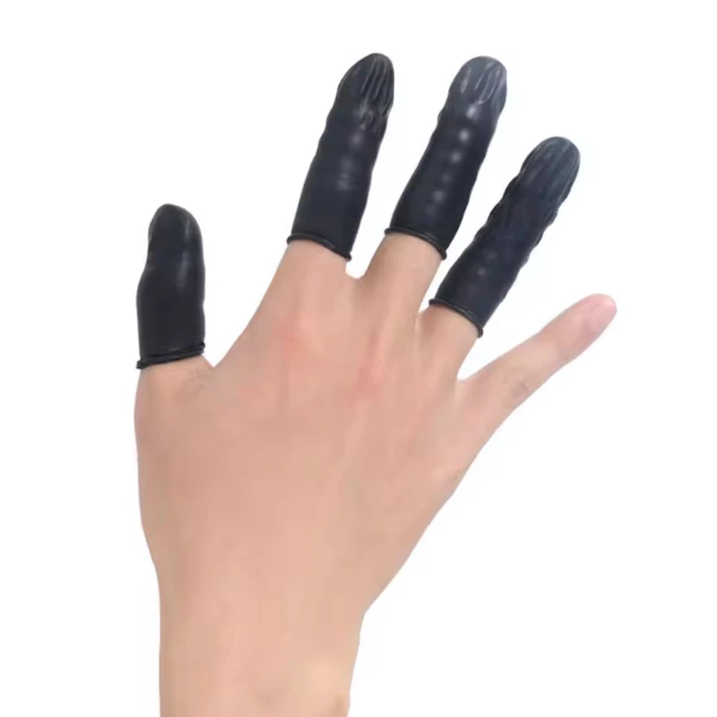 200/400PCS Black Finger Cots Dust-proof Anti Slip Multi-purpose Durable Disposable Finger Cots Fingertip Cleaning Protect Tools thumbnail 5