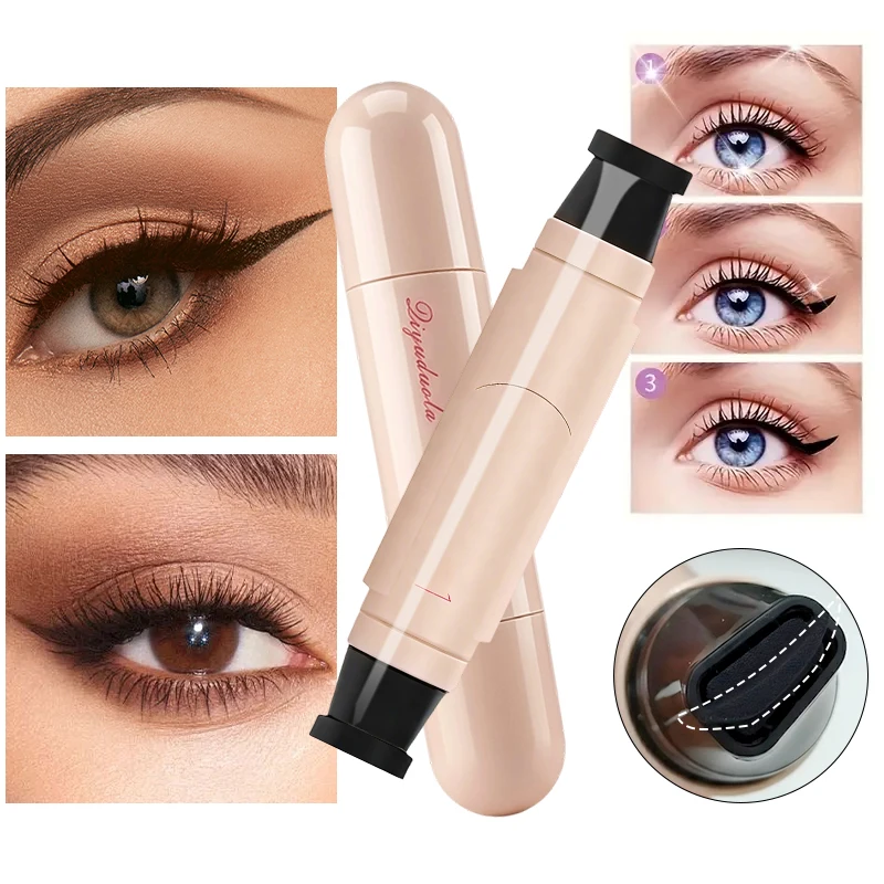 Waterproof Rotating Eyeliner Stamp Pen, Sweat Proof & Long Lasting Easy to Use for Beginners Lazy Makeup, Perfect for Daily thumbnail 4