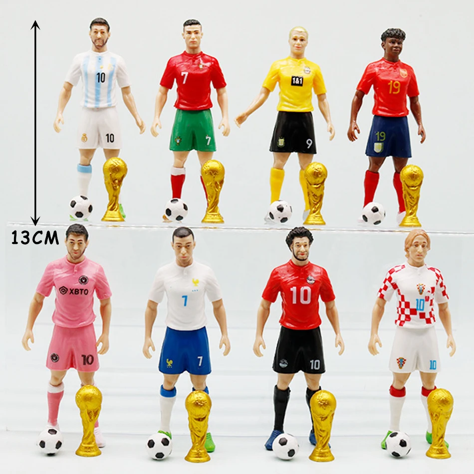 Football Star  Model Dolls Cartoon Cute Action Figure Car Accessories Football Fans Gifts 1-8pcs/set thumbnail 5