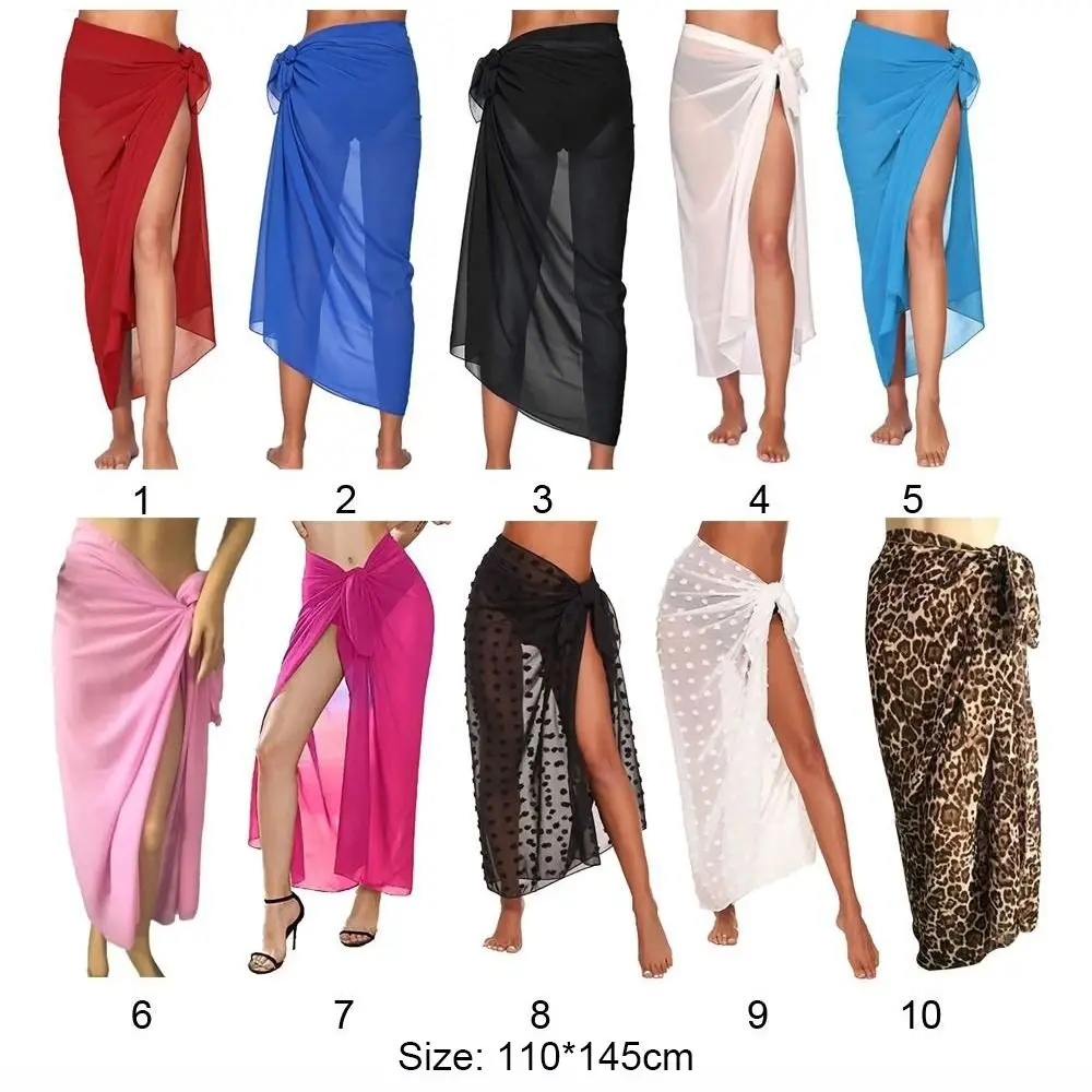 Fashion Multicolor Bikini Cover-ups Chiffon Travel Swimsuit Coverup Sexy Long Sarong Beach Scarf Female thumbnail 2