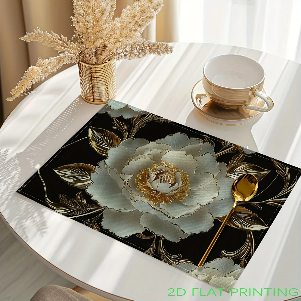 2D Flat Printing Flower Printed Placemats, Table Mats, Washable Placemats for Kitchen Dining Table Decoration thumbnail 4