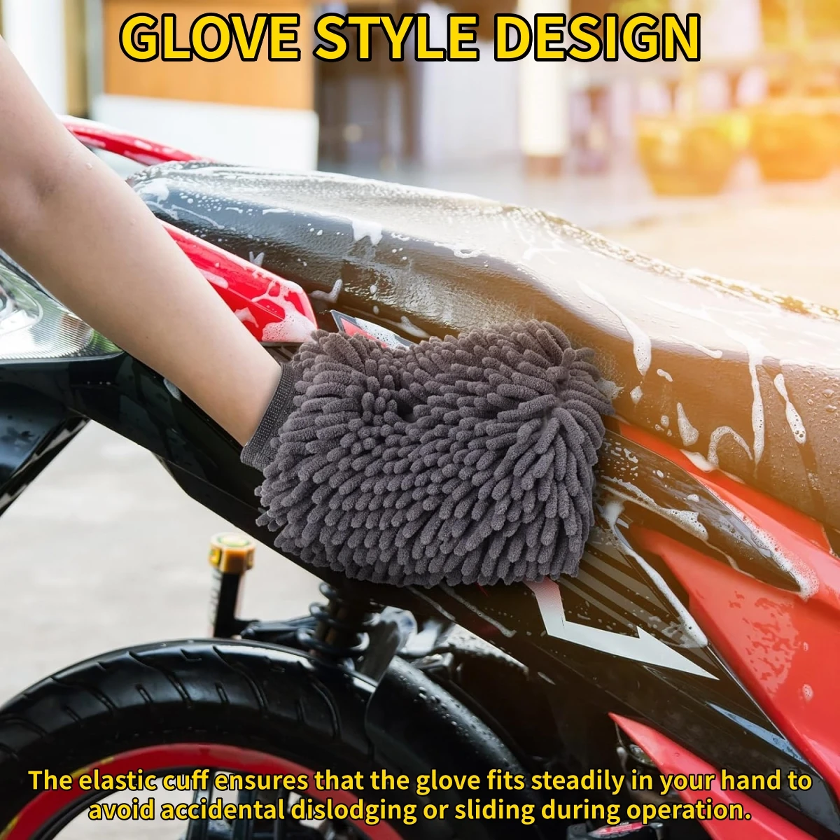 Double-sided Motorcycle Care Cleaning Gloves Cleaning Cloth Towel Microfiber Washable Car Washing Gloves Washing Accessories thumbnail 5