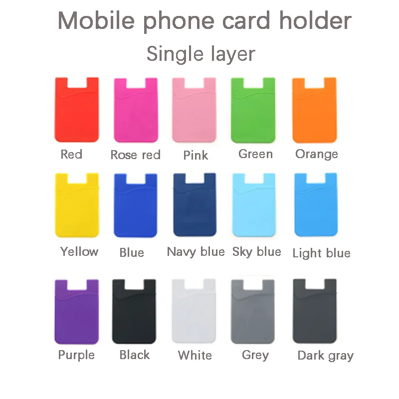 2PCS Back Adhesive Universal Mobile Phone Card Sticker Silicone Card Sleeve Card Layer Can Hold Various Cards And Small Items thumbnail 2