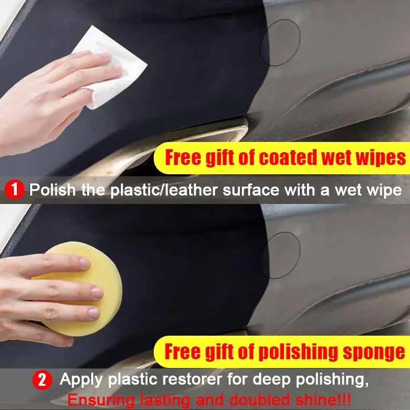 Car Plastic Restorer Back To Black Gloss Plastic Renovator Longlasting Coating Leather Restore Auto Polish Cleaning Products thumbnail 6