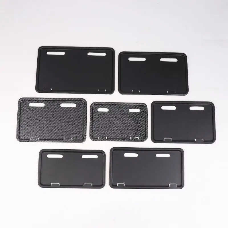 1Pcs Universal Electric Bicycle Stainless Steel License Plate Holder Frame Anti-theft Protective Cover Motorcycle License Plate thumbnail 2