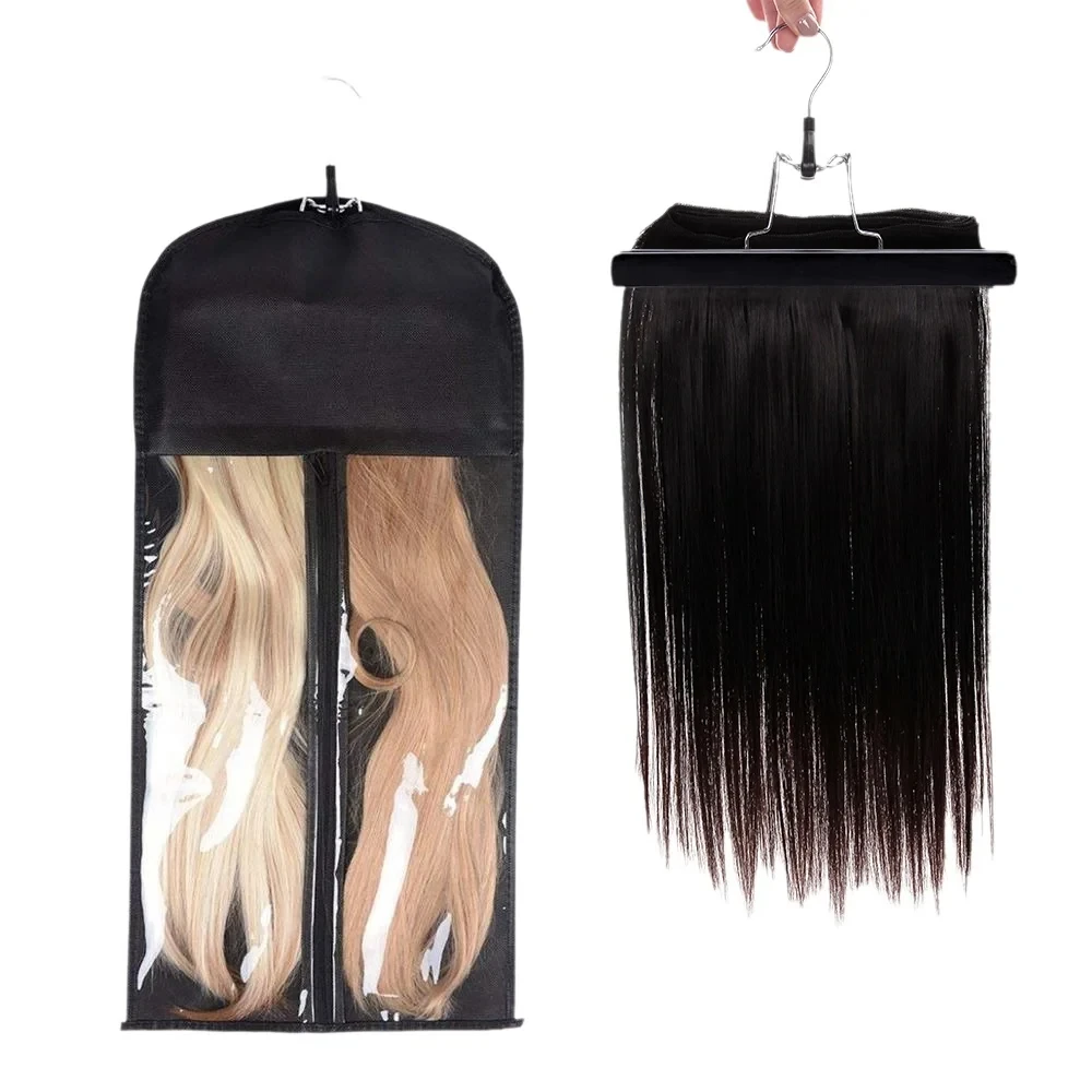 Hair Holder Hair Extensions Storage Bag with Dust-proof Wig Storage Kit, Hair Salon Travel Use Portable Wig Bag With Hanger