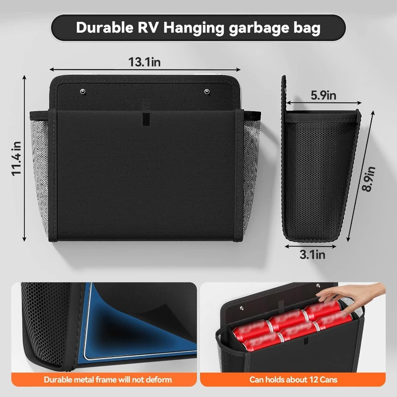 Wall Hanging Storage Organizer Wall Pocket Hanging Bag Adhesive Tape Wall Mounted Storage for RV Camper Kitchen thumbnail 4