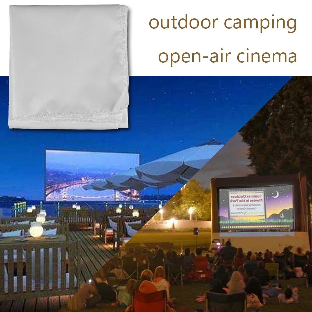 HD Image 60-120 Inch Portable White Color Projector Curtain Foldable Projection Screen 16:9 for Home Theater Projector Accessory thumbnail 6