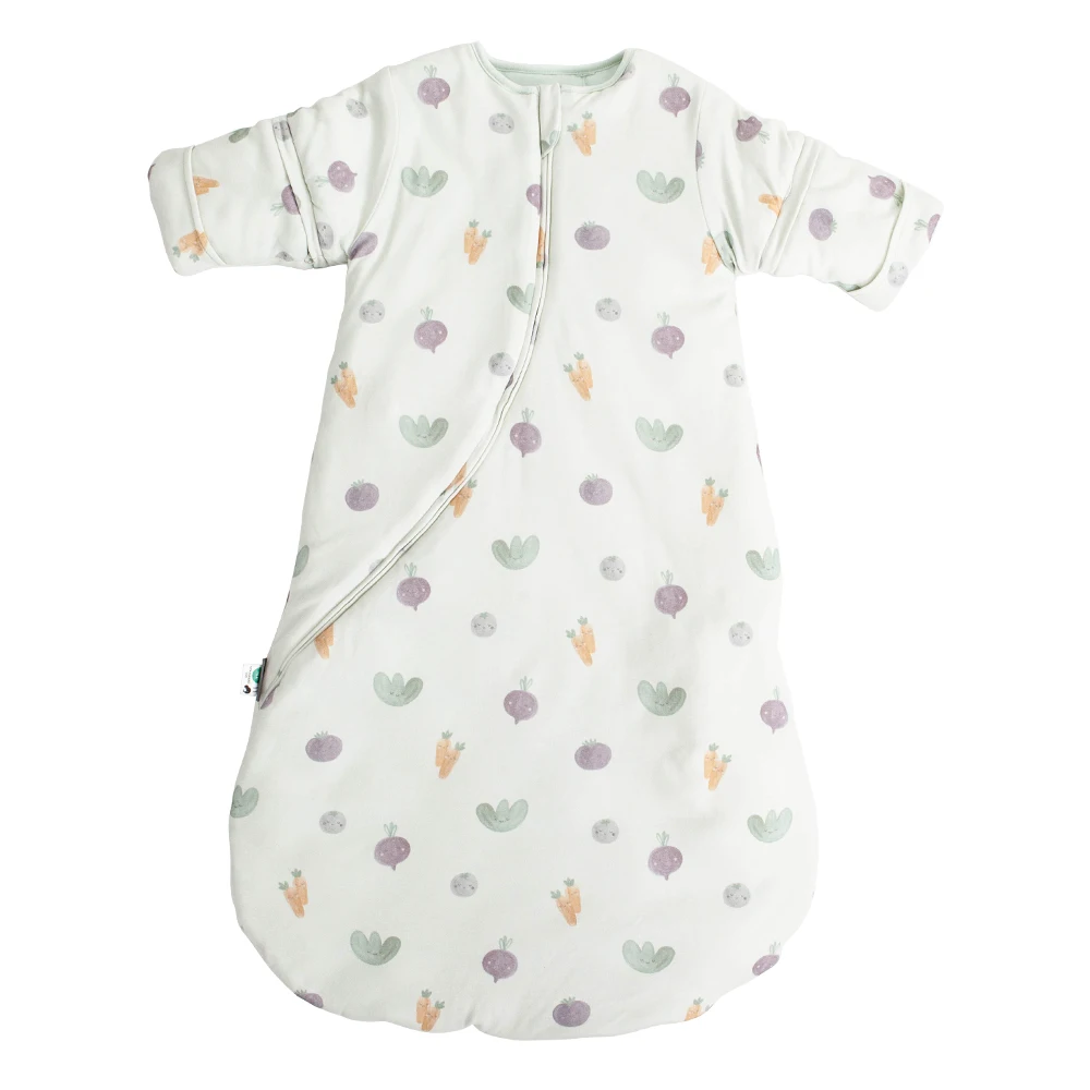 Sleeping Bag For Babies 0-24M Soft Cotton Breathable 2-Ways Zipper Cute Animal Print Baby Sleeping Bag With Removable Sleeves thumbnail 2