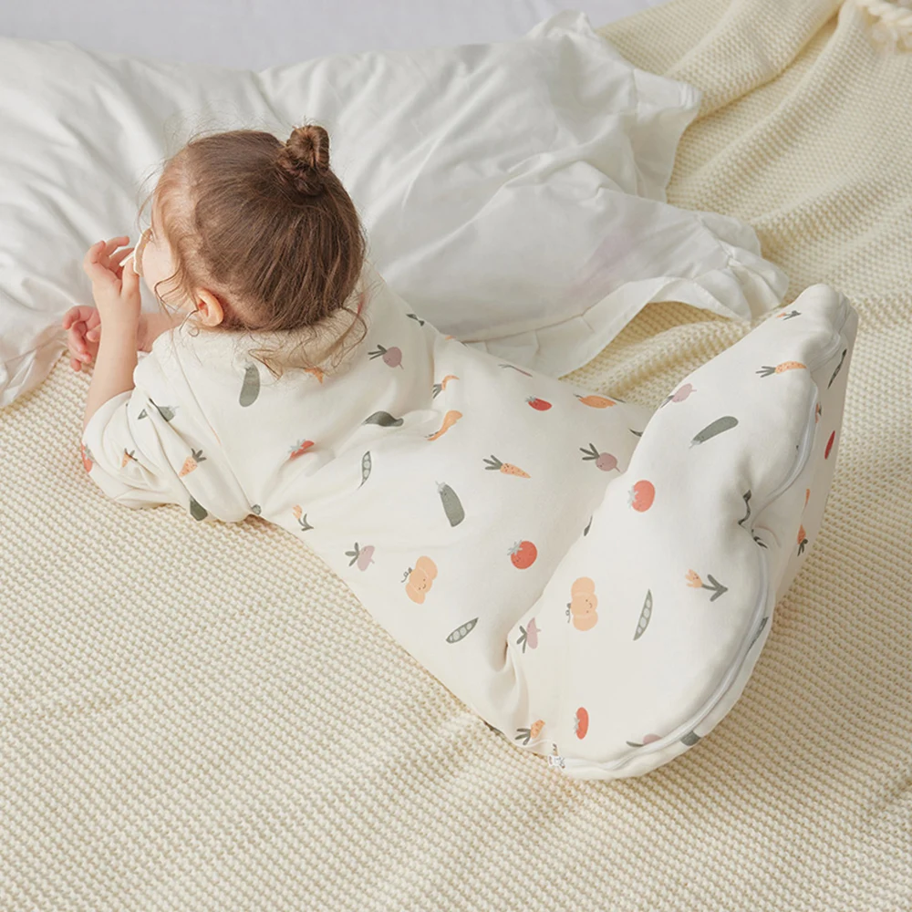 Sleeping Bag For Babies 0-24M Soft Cotton Breathable 2-Ways Zipper Cute Animal Print Baby Sleeping Bag With Removable Sleeves thumbnail 5