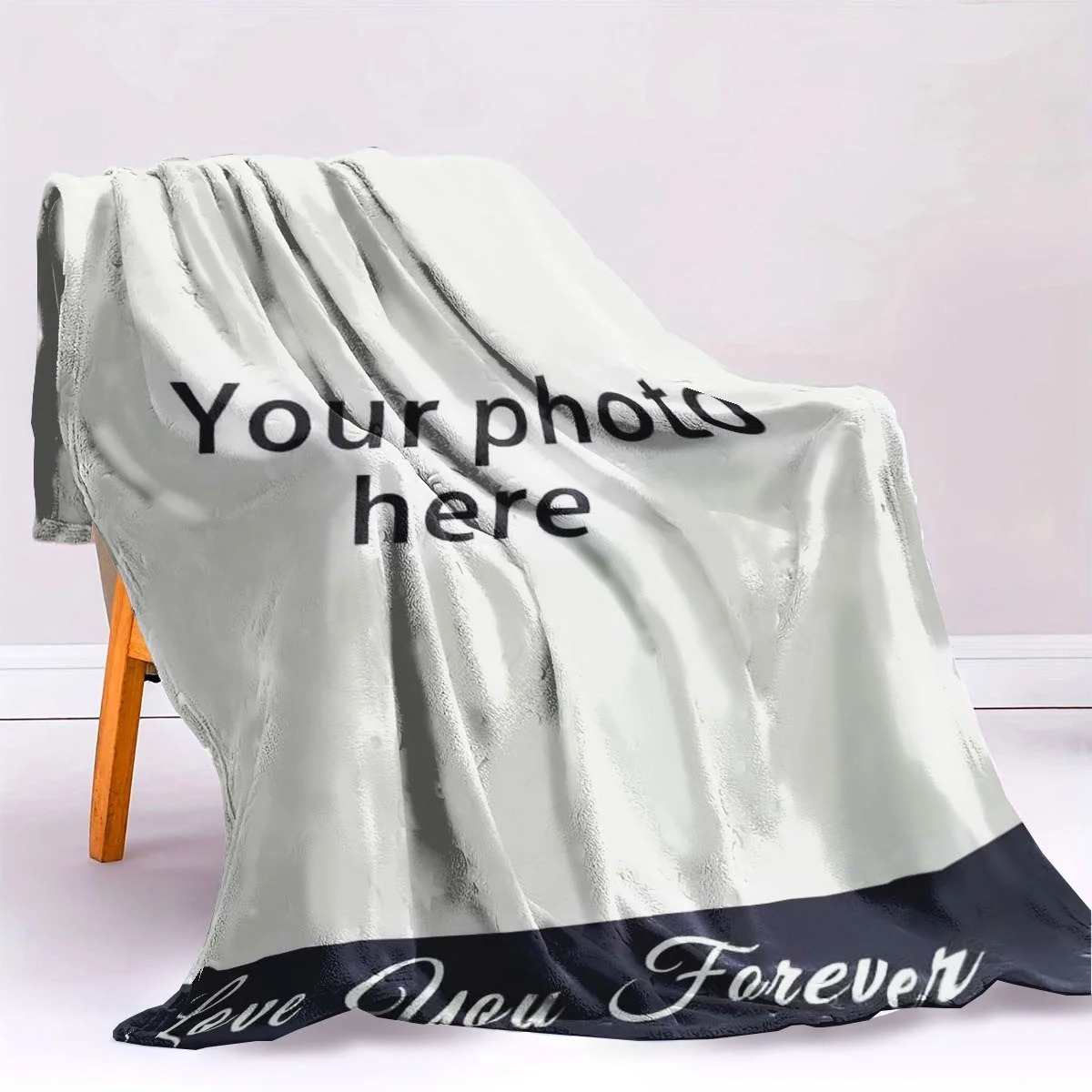 Customized Personalized Winter Thick Flannel Blanket with Your Photo Soft Warm Cozy Multi-Purpose for Sofa Bed Office Nap Car Tr thumbnail 2