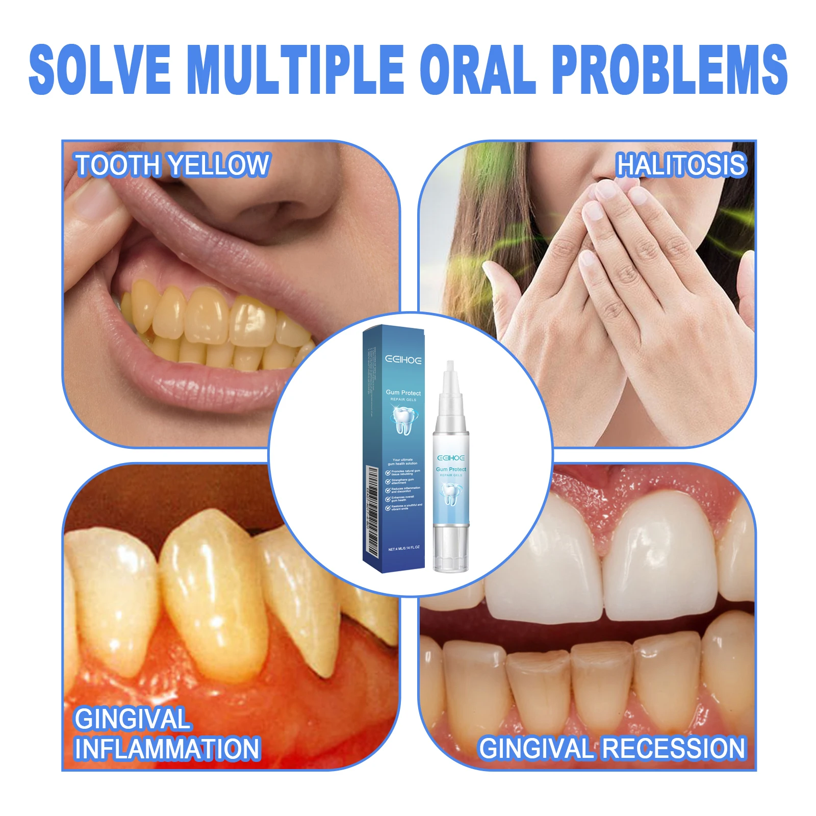 Damaged Gum Repair Care Gel Deep Cleaning Effectively Removes Yellow Teeth Stains Tartar Fresh Breath Teeth Cleaning Gel 4ml thumbnail 3