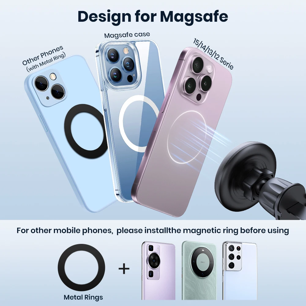 TOPK Magnetic Car Phone Holder Air Vent Car Phone Stand For Magsafe iPhone 15 14 13 ProMax Xiaomi Samsung Strong Magnet Holder thumbnail 3