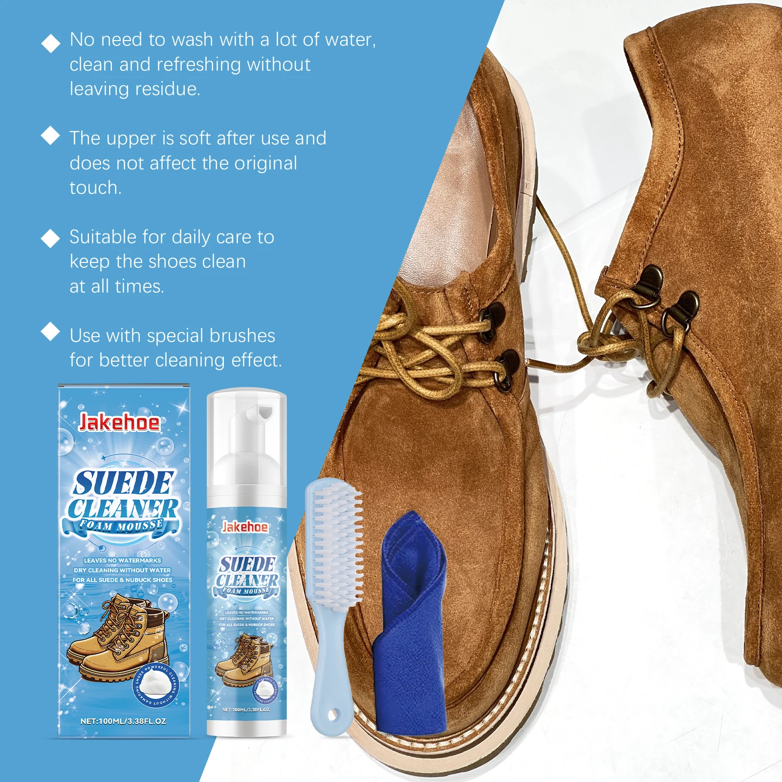 Suede Leather Cleaner Suitable For Cleaning Dirt Knitted Boots Leather Canvas Gentle Cleaning & Care Suede Material Cleaning Kit thumbnail 3