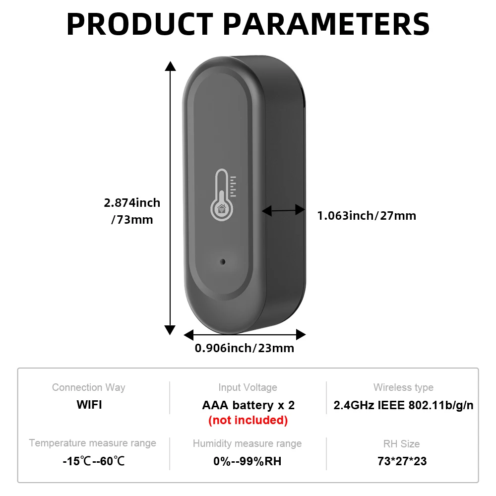 1/2PCS New WIFI Temperature and Humidity Sensor IP65 Outdoor Waterproof Tuya APP  Hygrometer Thermometer Support Alexa Google thumbnail 6
