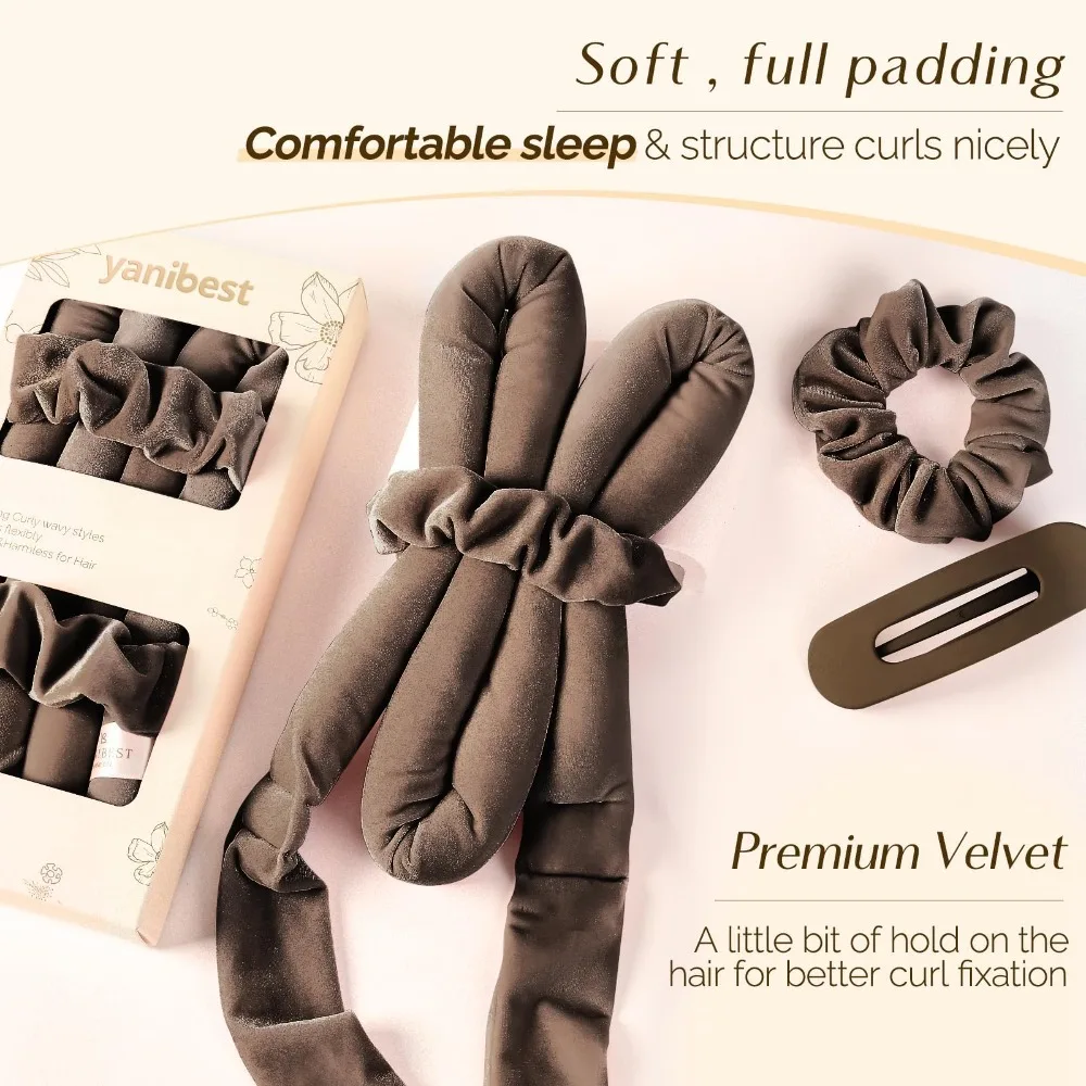 No Heat Hair Rollers Heatless Curling Rod Headband Soft Hair Curler Satin Curlers Curls Sleeping Bonnet Night Cap Styling Tools thumbnail 2
