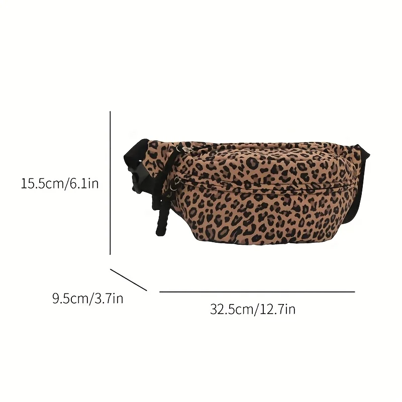 Women's Leopard Print Chest Bag Large Capacity Waist Bag for Women Travel, Shopping, Everyday Use Stylish Shoulder Crossbody Bag thumbnail 3