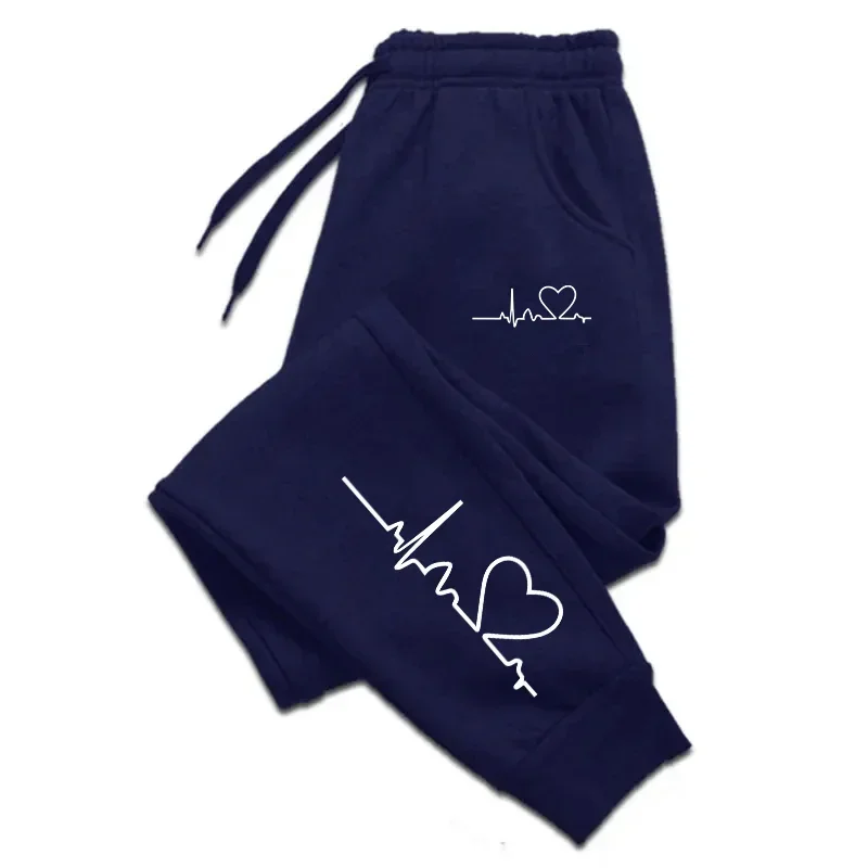 Women's Heart Print Sweatpants Casual High Quality Fitness Trousers Fashionable Baggy Warm PantsStreet Sport Jogging Daily Wear thumbnail 4