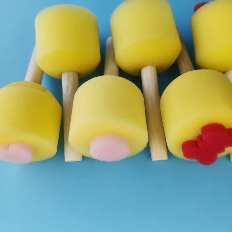 Sponge brush painting and doodling tool, art material, round sponge stick, stamp, DIY imprint painting thumbnail 6