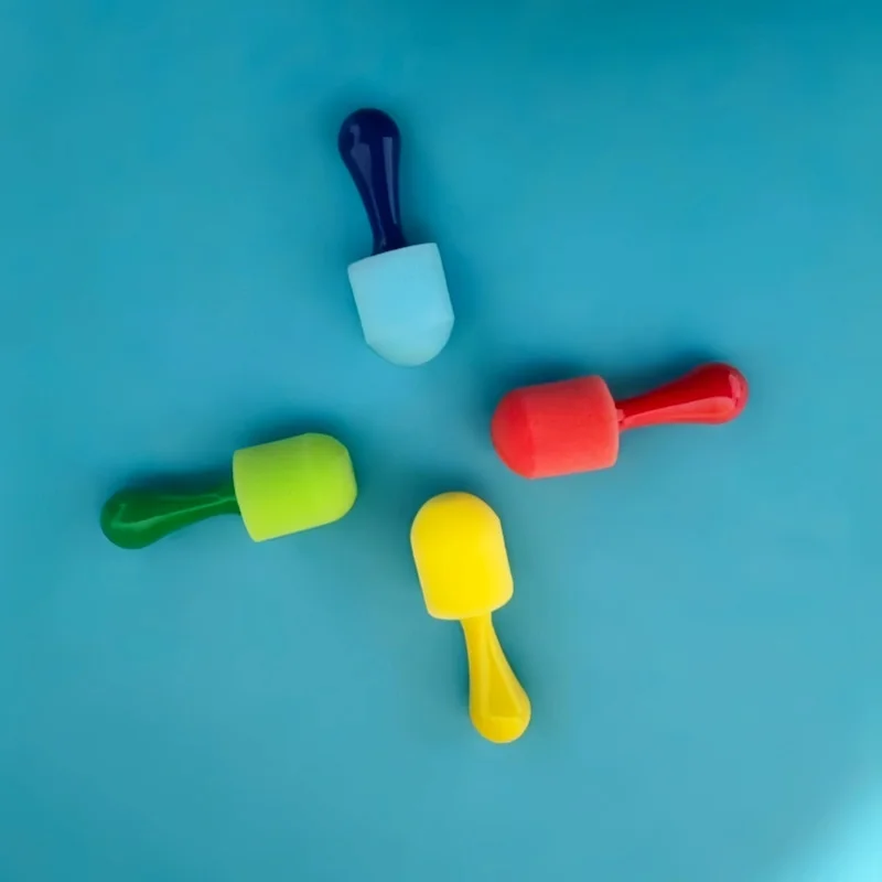 Sponge brush painting and doodling tool, art material, round sponge stick, stamp, DIY imprint painting