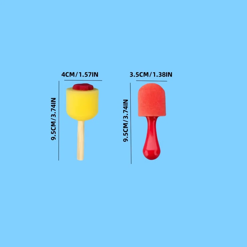 Sponge brush painting and doodling tool, art material, round sponge stick, stamp, DIY imprint painting thumbnail 2