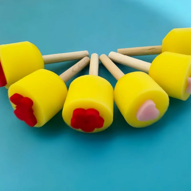 Sponge brush painting and doodling tool, art material, round sponge stick, stamp, DIY imprint painting thumbnail 4