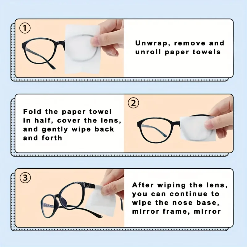 100 Disposable Eyeglass Cleaning Wipes - Individually Packaged, Suitable for Eyeglasses, Smartphones, Tablet Screens - Special for Sensitive Surfaces, No Residue, Phone Screen Cleaning thumbnail 3