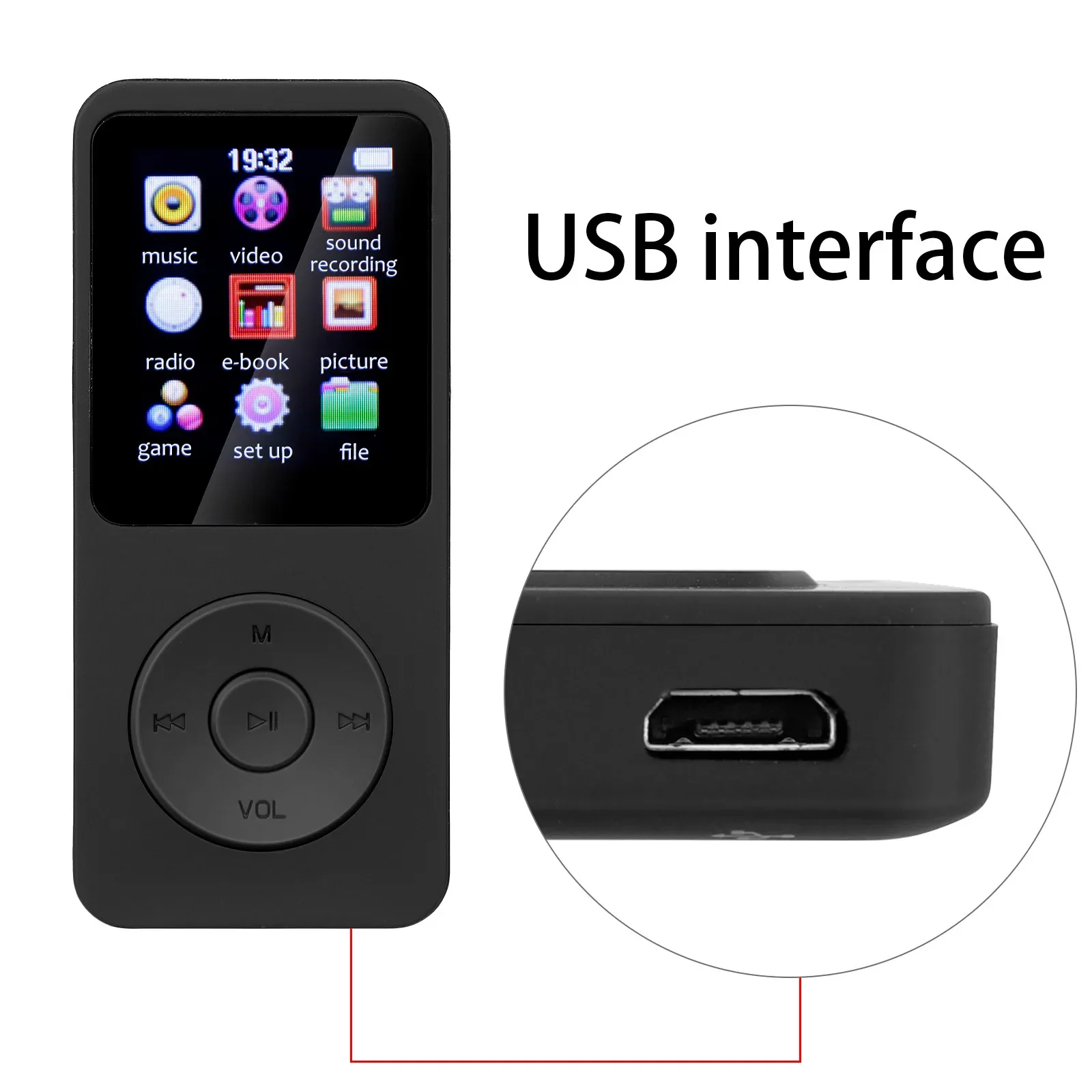 Portable MP3 Player 1.8 Inch Screen Walkmen HIFI Bluetooth Compatible E-Books Recording  Bluetooth Wifi Pplayer FM Radio Player thumbnail 2