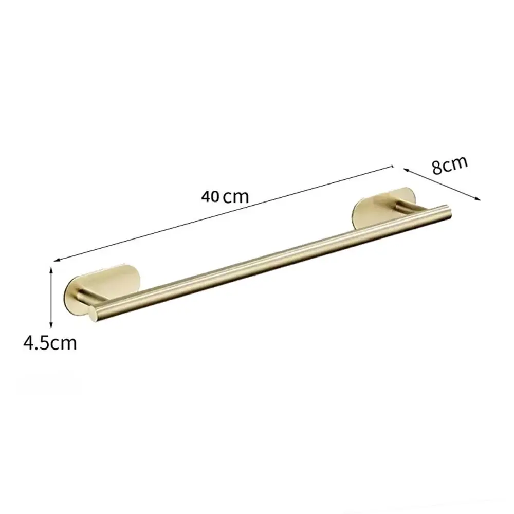 New No Drilling Stainless Steel Towel Holder Self-adhesive Gold Bathroom Organizer No Drilling Bathroom Hook Home thumbnail 4