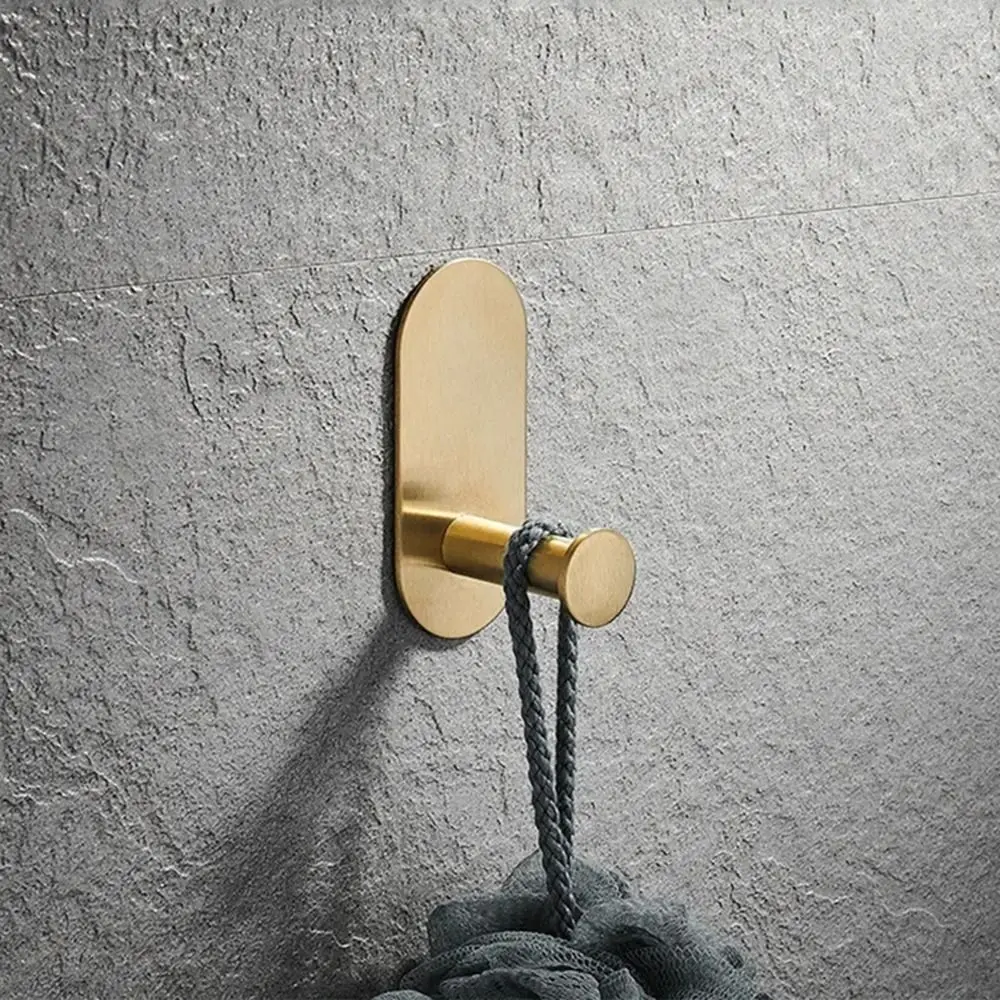 New No Drilling Stainless Steel Towel Holder Self-adhesive Gold Bathroom Organizer No Drilling Bathroom Hook Home thumbnail 6