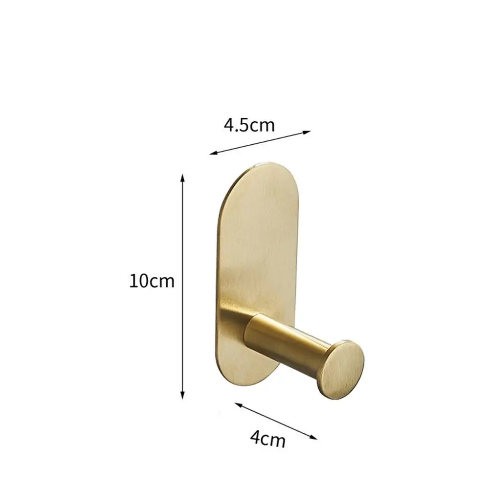 New No Drilling Stainless Steel Towel Holder Self-adhesive Gold Bathroom Organizer No Drilling Bathroom Hook Home thumbnail 2