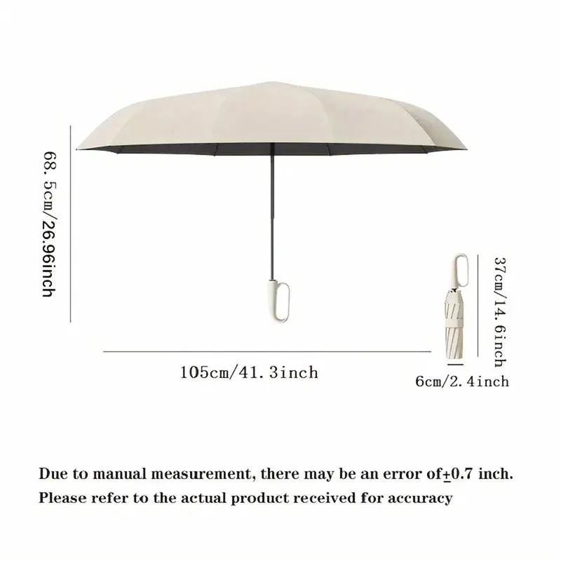 Strong Windproof Automatic Umbrella Sunshade UV Protection Folding Men's Umbrella Buckle Rain Large Parasol for Women thumbnail 6
