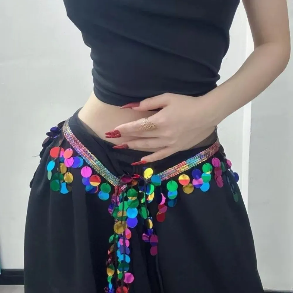 Fashion Sequins Tassels Waist Chain Shiny Hip Hop Waist Towel Waist Accessories Belly Dancing thumbnail 3