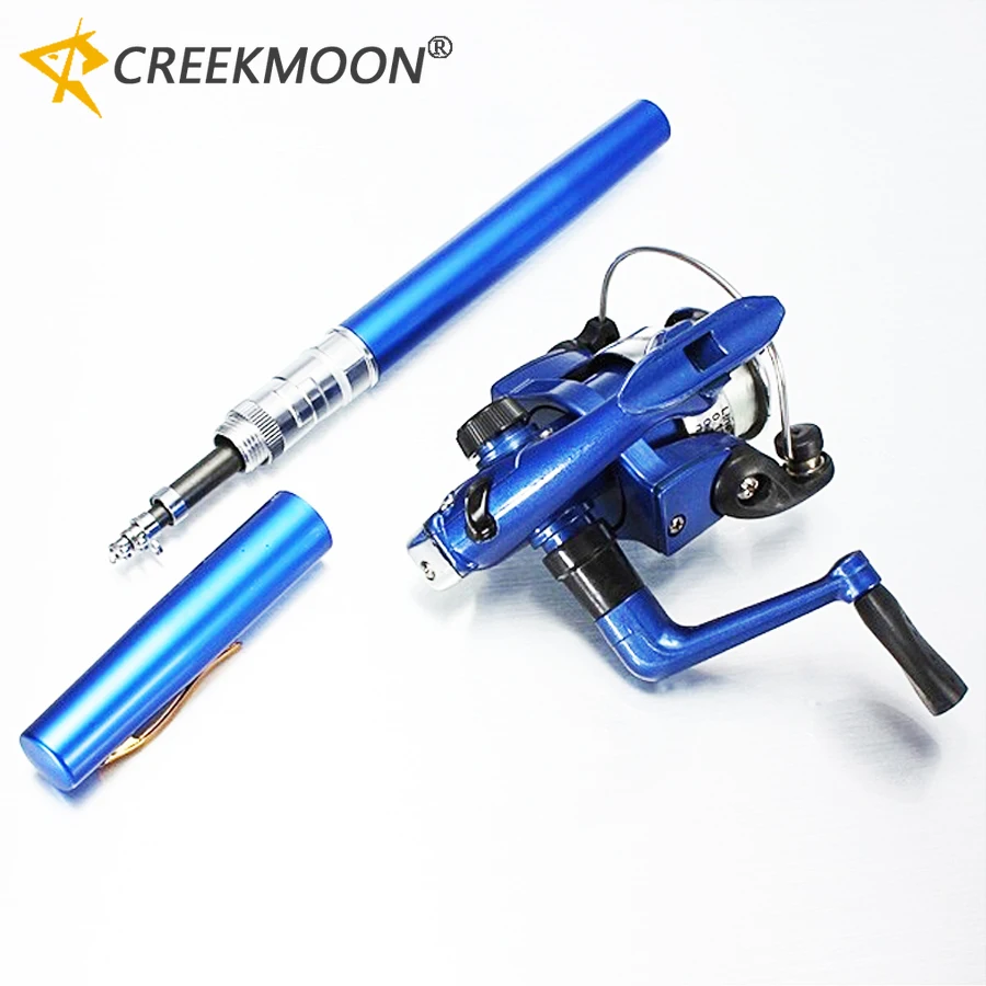 Pen Fishing Rod and Reel Combos Spinning Wheel Travel Rod Set 1M Mini Pocket Ice Rod with Reel for for Fly Fish Sea Saltwater