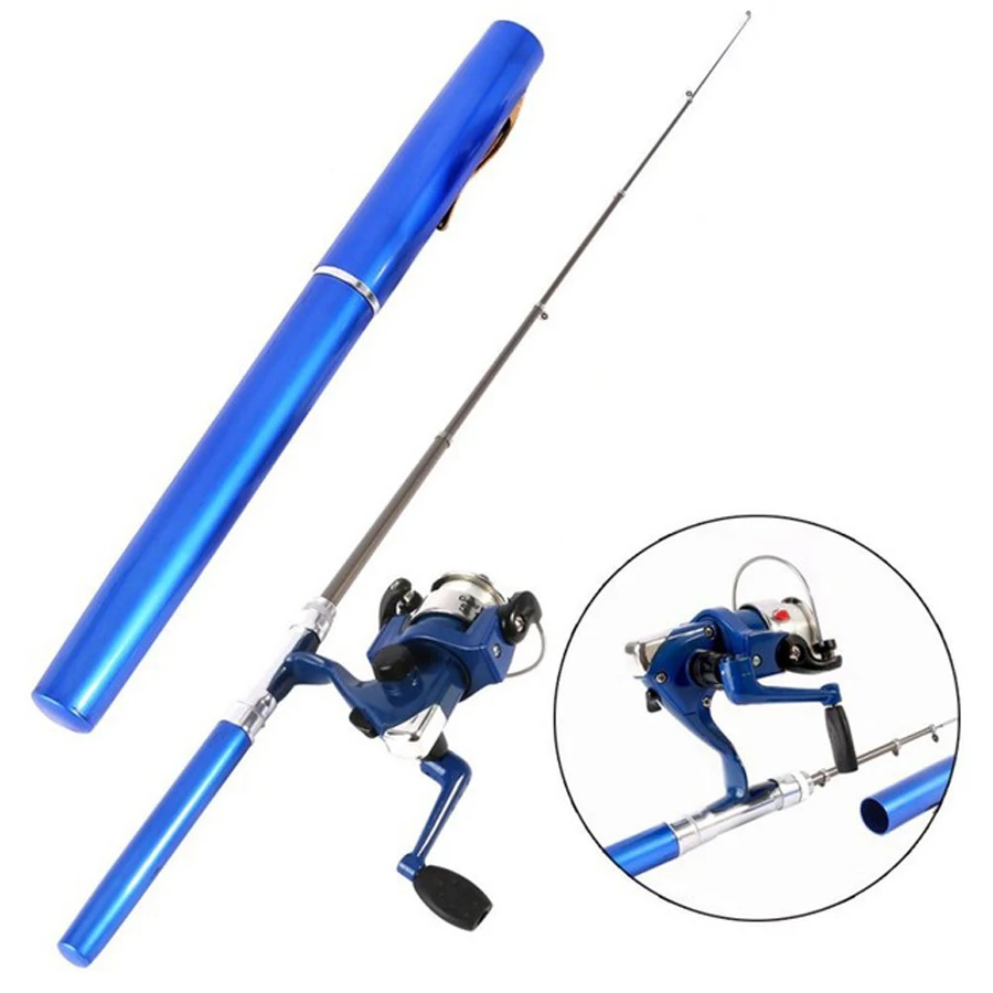 Pen Fishing Rod and Reel Combos Spinning Wheel Travel Rod Set 1M Mini Pocket Ice Rod with Reel for for Fly Fish Sea Saltwater thumbnail 2