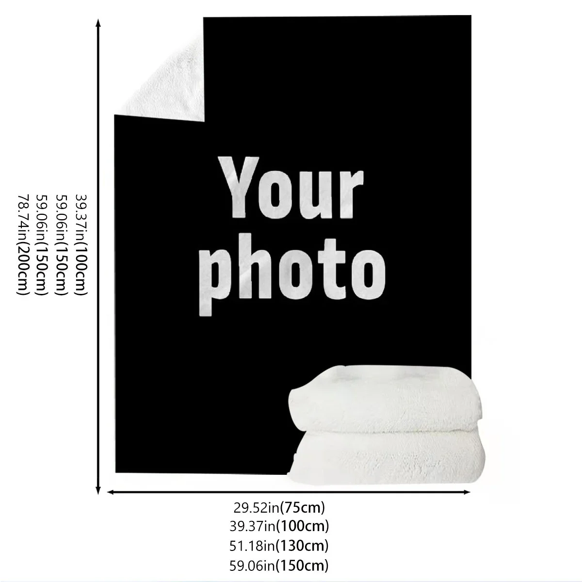 Personalized Photo Blanket Custom Fleece Throw Warm Soft Cozy Plush Flannel Blanket for Winter Thick Comfortable Couch Bed Office thumbnail 5