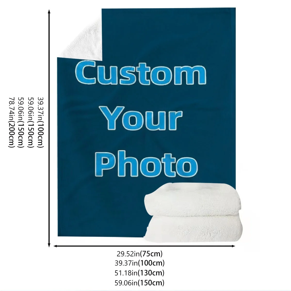 Custom Photo Fleece Blanket Personalized Winter Plush Blanket Extra Thick Soft Warm Cozy Flannel Blanket for Sofa Bed Office Home thumbnail 5