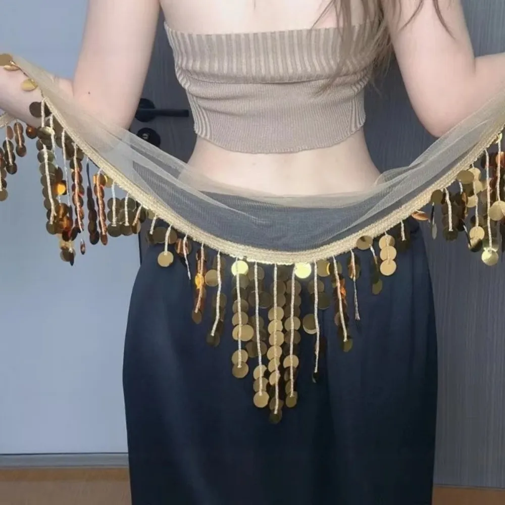 Fashion Sequins Tassels Waist Chain Shiny Hip Hop Waist Towel Waist Accessories Belly Dancing thumbnail 2
